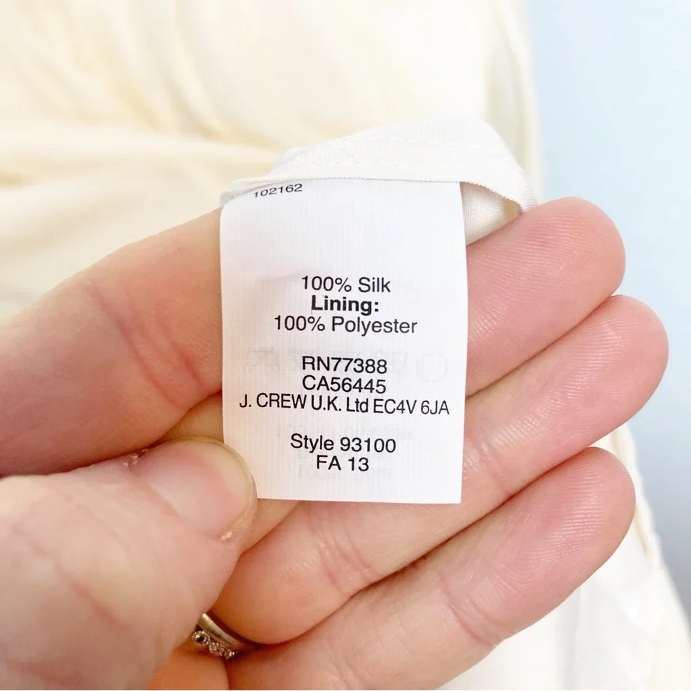 J. Crew Champagne Heidi Silk Chiffon Dress 6